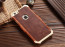 R-JUST ® Apple iPhone 6 / 6S Rosewood Shockproof Aluminium Metal+Wooden Bumper with Leather Veneer Back Cover