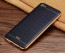 VAKU ® VIVO Y66 European Leather Stitched Gold Electroplated Soft TPU Back Cover