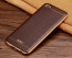 VAKU ® VIVO V5 / V5S European Leather Stitched Gold Electroplated Soft TPU Back Cover