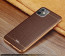 VAKU ® Apple iPhone 11 European Leather Stitched Gold Electroplated Soft TPU Back Cover