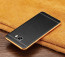 Vaku ® Samsung Galaxy C7 Pro Leather Stitched Gold Electroplated Soft TPU Back Cover