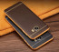 Vaku ® Samsung Galaxy C7 Pro Leather Stitched Gold Electroplated Soft TPU Back Cover