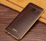 VAKU ® Samsung J7 Prime European Leather Stitched Gold Electroplated Soft TPU Back Cover