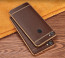 Vaku ® Oppo F5 Leather Stitched Gold Electroplated Soft TPU Back Cover