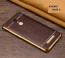 VAKU ® XIAOMI Redmi Note 3 Leather Stitched  Gold Electroplated Soft TPU Back Cover