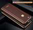 Vaku ® Vivo V7 Plus Vertical Leather Stitched Gold Electroplated Soft TPU Back Cover