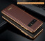 VAKU ® Samsung Galaxy Note 8 Vertical Leather Stitched Gold Electroplated Soft TPU Back Cover
