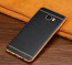 Vaku ® Samsung Galaxy C7 Pro Leather Stitched Gold Electroplated Soft TPU Back Cover