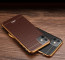 VAKU ® Apple iPhone 11 European Leather Stitched Gold Electroplated Soft TPU Back Cover