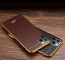 VAKU ® For Apple iPhone 11 Pro European Leather Stitched Gold Electroplated Soft TPU Back Cover