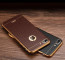 VAKU ® Apple iPhone 7 Plus European Leather Stitched Gold Electroplated Soft TPU Back Cover