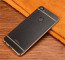 Vaku ® Oppo F7 Leather Stitched Gold Electroplated Soft TPU Back Cover