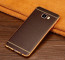 Vaku ® Samsung Galaxy C7 Pro Leather Stitched Gold Electroplated Soft TPU Back Cover