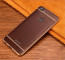 Vaku ® Oppo F7 Leather Stitched Gold Electroplated Soft TPU Back Cover