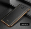 VAKU ® Vertical Leather Stitched Gold Electroplated Soft TPU Back Cover