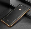 Vaku ® Vivo V7 Plus Vertical Leather Stitched Gold Electroplated Soft TPU Back Cover