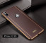 VAKU ® Apple iPhone X / XS Vertical Leather Stitched Gold Electroplated Soft TPU Back Cover