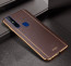 Vaku ® Vivo V15 Vertical Leather Stitched Gold Electroplated Soft TPU Back Cover