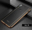 VAKU ® Vivo V9 Vertical Leather Stitched Gold Electroplated Soft TPU Back Cover