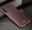 Vaku ® Samsung Galaxy A30S Vertical Leather Stitched Gold Electroplated Soft TPU Back Cover