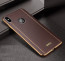 VAKU ® Apple iPhone XS Max Vertical Leather Stitched Gold Electroplated Soft TPU Back Cover