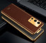Vaku ® Oppo A55 Luxemberg Leather Stitched Gold Electroplated Soft TPU Back Cover