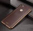 Vaku ® Vivo V7 Plus Vertical Leather Stitched Gold Electroplated Soft TPU Back Cover