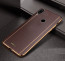 Vaku ® Xiaomi Redmi Note 7 / Note 7 Pro / Note 7S Vertical Leather Stitched Gold Electroplated Soft TPU Back Cover