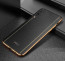 Vaku ® Xiaomi Mi A3 Vertical Leather Stitched Gold Electroplated Soft TPU Back Cover