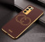 Vaku ® Oppo Reno6 5G Skylar Leather Pattern Gold Electroplated Soft TPU Back Cover