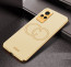 Vaku ® Vivo V21 5G Skylar Leather Finish Gold Electroplated Soft TPU Back Cover
