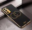 Vaku ® Oppo Reno6 5G Skylar Leather Pattern Gold Electroplated Soft TPU Back Cover