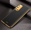 Vaku ® Vivo V19 Luxemberg Series Leather Stitched Gold Electroplated Soft TPU Back Cover