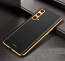 Vaku ® OnePlus Nord CE Luxemberg Series Leather Stitched Gold Electroplated Soft TPU Back Cover