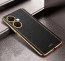Vaku ® OnePlus Nord CE 3 5G Luxemberg Series Leather Stitched Gold Electroplated Soft TPU Back Cover