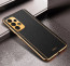 Vaku ® Samsung Galaxy A32 4G Luxemberg Series Leather Stitched Gold Electroplated Soft TPU Back Cover