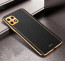 Vaku ® Samsung Galaxy A22 5G Luxemberg Series Leather Stitched Gold Electroplated Soft TPU Back Cover
