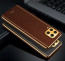 Vaku ® Samsung Galaxy M53 5G Luxemberg Series Leather Stitched Gold Electroplated Soft TPU Back Cover