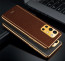 Vaku ® OnePlus 9R Luxemberg Series Leather Stitched Gold Electroplated Soft TPU Back Cover