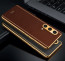 Vaku ® OnePlus Nord CE Luxemberg Series Leather Stitched Gold Electroplated Soft TPU Back Cover
