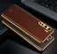 Vaku ® Oppo F15 Luxemberg Series Leather Stitched Gold Electroplated Soft TPU Back Cover