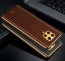 Vaku ® Redmi Note 9 Pro Max Luxemberg Series Leather Stitched Gold Electroplated Soft TPU Back Cover