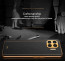 Vaku ® Oppo F17 Pro Luxemberg Series Leather Stitched Gold Electroplated Soft TPU Back Cover