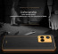 Vaku ® Vivo Y21G  Luxemberg Series Leather Stitched Gold Electroplated Soft TPU Back Cover