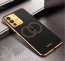 Vaku ® Vivo V23 5G Skylar Leather Pattern Gold Electroplated Soft TPU Back Cover