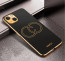 Vaku ® Apple iPhone 13 Skylar Leather Pattern Gold Electroplated Soft TPU Back Cover