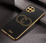 Vaku ® Oppo F17 Skylar Leather Pattern Gold Electroplated Soft TPU Back Cover