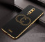 Vaku ® OnePlus 8 Skylar Leather Pattern Gold Electroplated Soft TPU Back Cover
