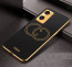 Vaku ® Oppo A96 4G Skylar Leather Pattern Gold Electroplated Soft TPU Back Cover