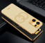 Vaku ® Oppo F21 Pro Skylar Leather Pattern Gold Electroplated Soft TPU Back Cover